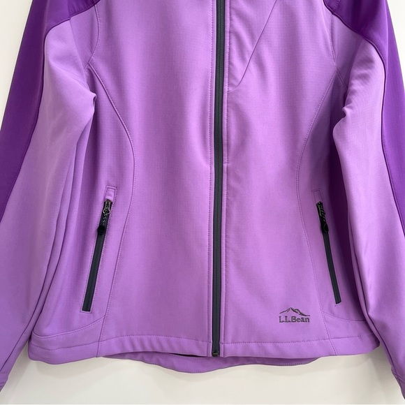 L.L. Bean Pathfinder Soft Shell Jacket Colorblock Purple Woman’s Medium Petite - Picture 4 of 13